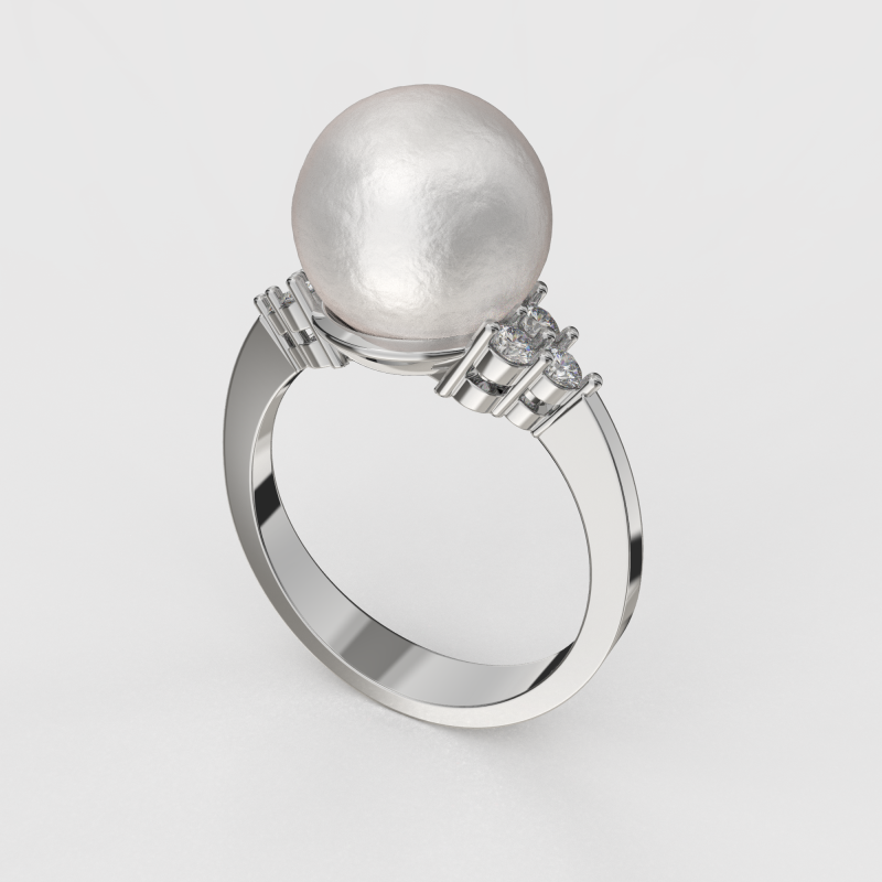 Printable ring with pearl 10mm STL 3D Принт Модель .c4d .max .obj .3ds .fbx .stl .blend 