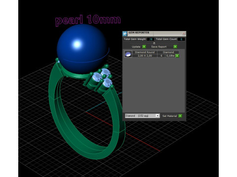 Printable ring with pearl 10mm STL 3D Принт Модель