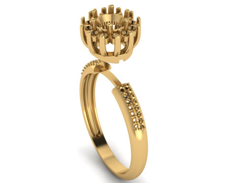 Jewelry engagement ring 1ct Printable STL US Size 925 Ring size inner diameter 192 mm ----- 3D-printmodel