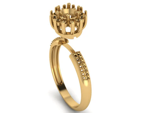 Jewelry engagement ring 1ct Printable STL US Size 925 Ring size inner diameter 192 mm ----- 3D Print Model