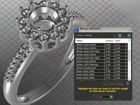 Jewelry engagement ring 1ct Printable STL US Size 925 Ring size inner diameter 192 mm ----- 3D-printmodel