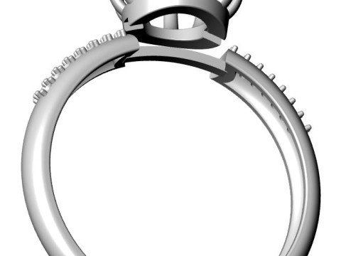 Jewelry engagement ring 1ct Printable STL US Size 925 Ring size inner diameter 192 mm ----- 3D-printmodel
