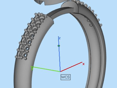 Jewelry engagement ring 1ct Printable STL US Size 925 Ring size inner diameter 192 mm ----- 3D-printmodel
