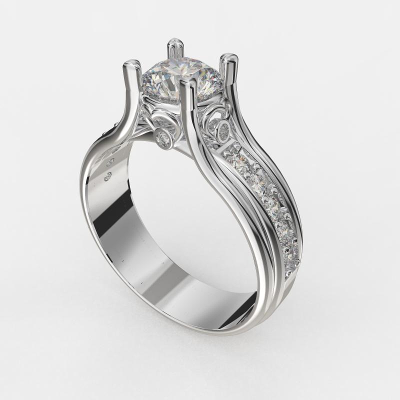 Jewelry ENGAGEMENT SOL ring gem 085ct Printable STL Modelo de impresión 3D .c4d .max .obj .3ds .fbx .stl .blend 