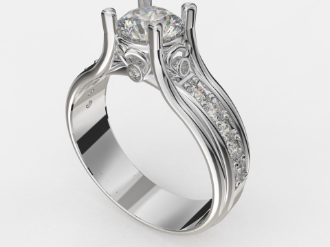 Jewelry ENGAGEMENT SOL ring gem 085ct Printable STL 3Dプリントモデル