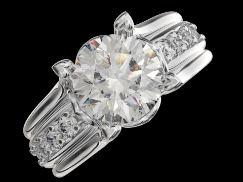 Jewelry ENGAGEMENT SOL ring gem 085ct Printable STL Modelo de impresión 3D