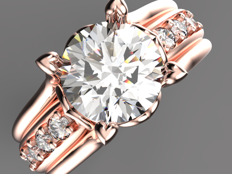 Jewelry ENGAGEMENT SOL ring gem 085ct Printable STL Modelo de impresión 3D