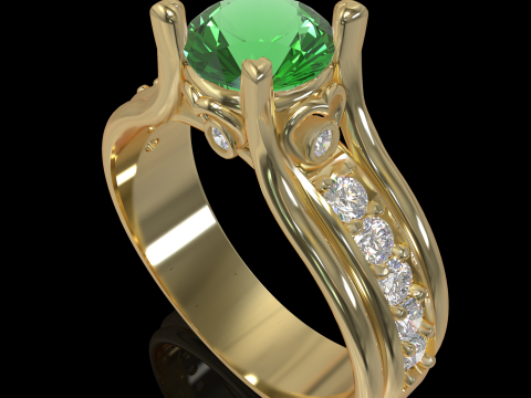 Jewelry ENGAGEMENT SOL ring gem 085ct Printable STL Modelo de impresión 3D