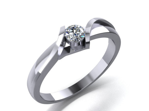 Printable jewelry SOL Ring diamond 016ct 3D Print Model