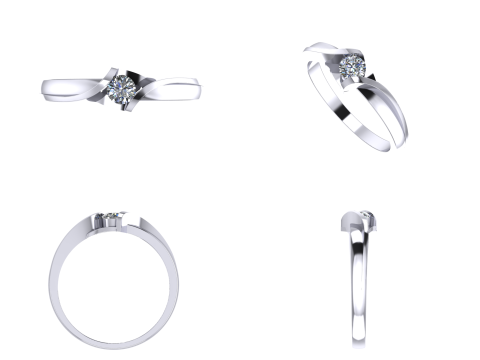 Printable jewelry SOL Ring diamond 016ct 3D Принт Модель