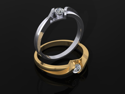 Printable jewelry SOL Ring diamond 016ct 3D Принт Модель