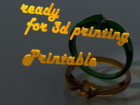 Printable jewelry SOL Ring diamond 016ct 3D Принт Модель