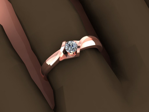 Printable jewelry SOL Ring diamond 016ct 3D Принт Модель