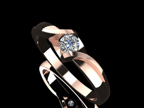 Printable jewelry SOL Ring diamond 016ct 3D Принт Модель
