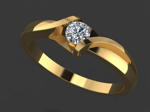 Printable jewelry SOL Ring diamond 016ct 3D Принт Модель