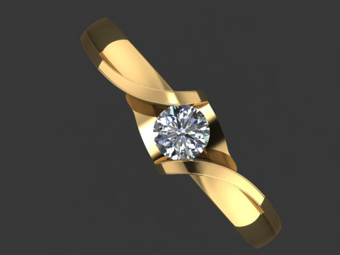 Printable jewelry SOL Ring diamond 016ct 3D Принт Модель