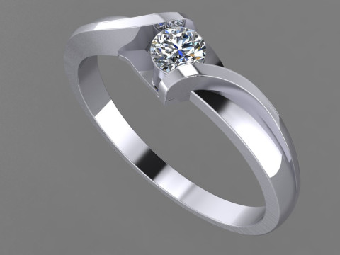 Printable jewelry SOL Ring diamond 016ct 3D Принт Модель