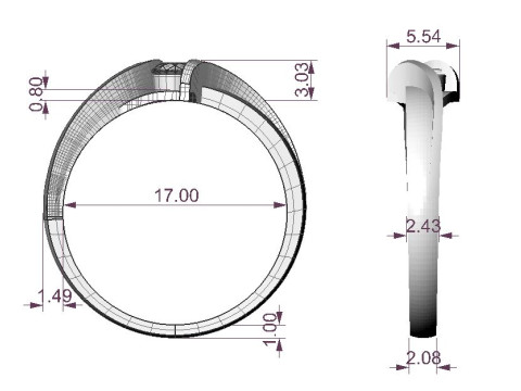 Printable jewelry SOL Ring diamond 016ct 3D Принт Модель