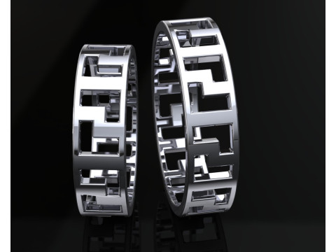 Printable jewelry wedding ring greek pattern STL 3D 打印模型