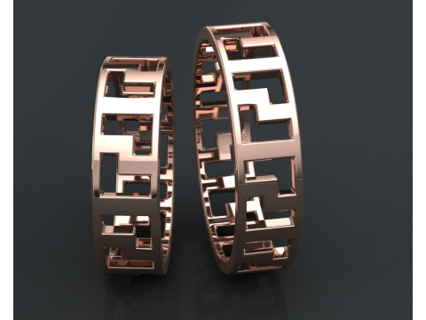 Printable jewelry wedding ring greek pattern STL 3D 打印模型