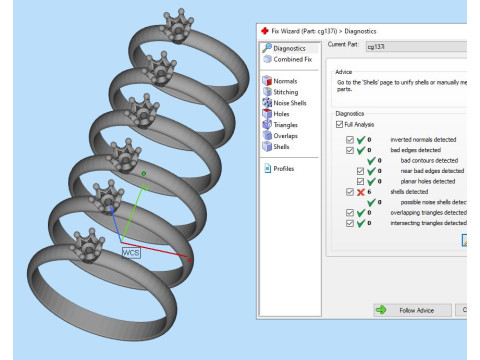 3 production options Ring crown Model Cetak 3D