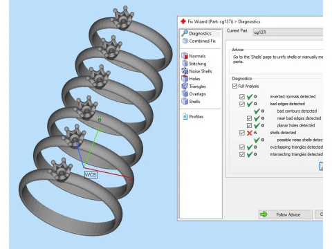 3 production options Ring crown 3D Print Model