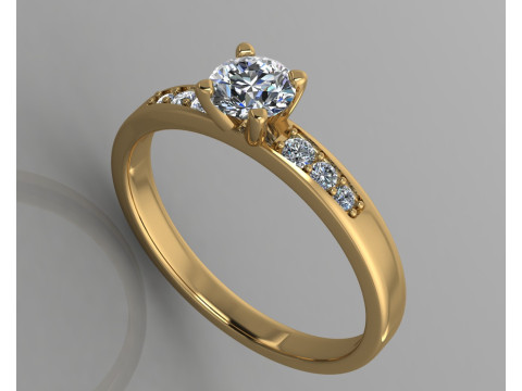 Engagement SOL ring 059ct -ready to 3d print 3Dプリントモデル
