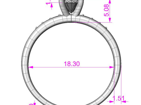 Engagement SOL ring 059ct -ready to 3d print 3Dプリントモデル
