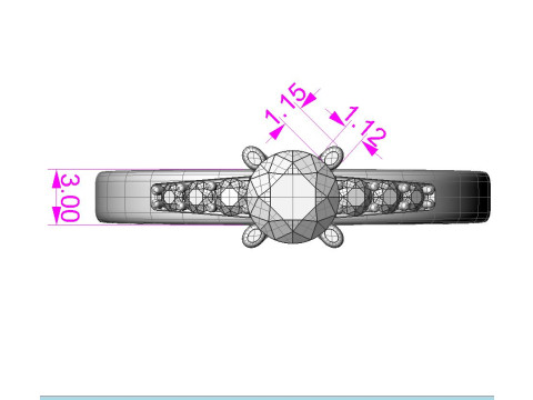 Engagement SOL ring 059ct -ready to 3d print 3Dプリントモデル