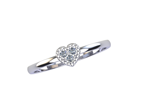 Engagement Ring heart with 3 diamonds printable STL Modelo de impresión 3D