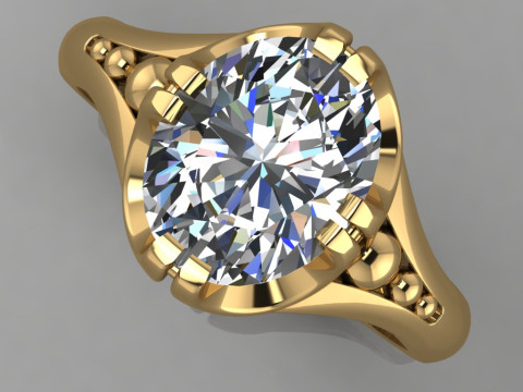 Engagement SOL ring stone oval 10x8mm Printable jewelry STL Modelo de Impressão 3D