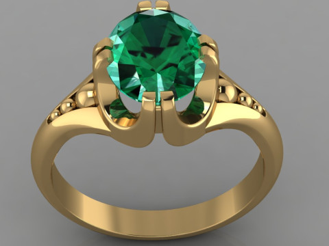 Engagement SOL ring stone oval 10x8mm Printable jewelry STL Modelo de Impressão 3D