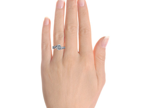 Engagement Ring hearts around 1ct printable STL 3Dプリントモデル