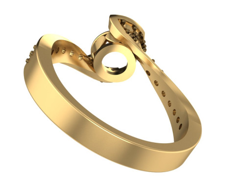 Engagement Ring hearts around 1ct printable STL 3Dプリントモデル