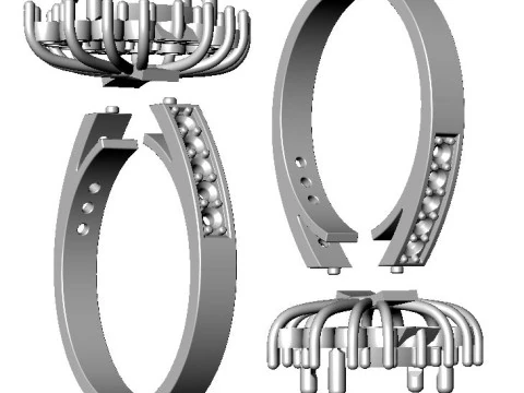 Jewelry engagement ring - stone marquise 12x6mm - Printable STL 3D Print Model