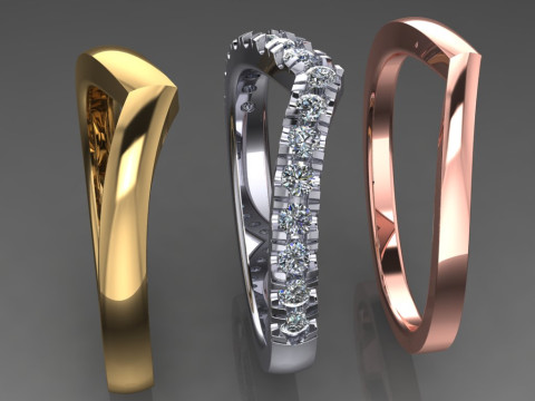 Engagement Ring 3 check marks 3D printing FILE 3D Print Model