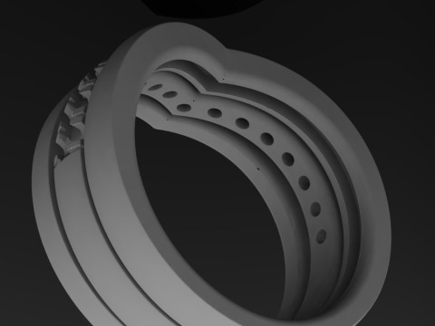 Engagement Ring 3 check marks 3D printing FILE 3D Print Model