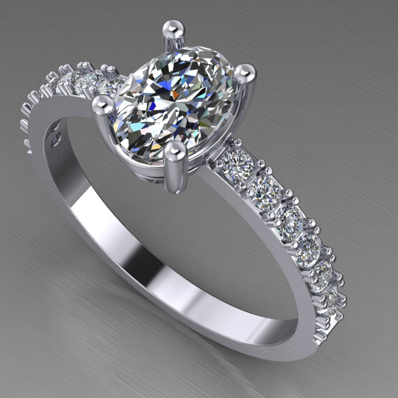 Engagement SOL ring -oval 07ct -ready to 3d print 3D 프린트 모델 .c4d .max .obj .3ds .fbx .stl .blend 