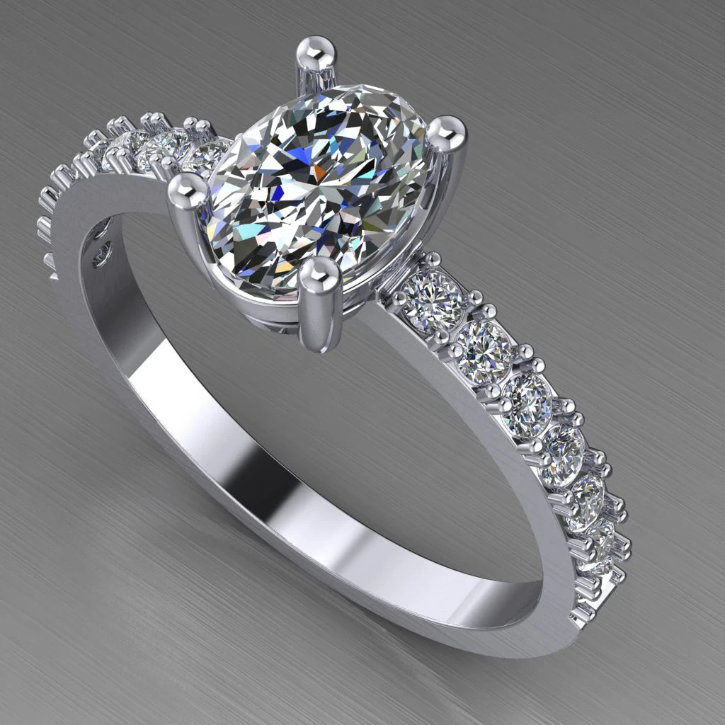 Engagement SOL ring -oval 07ct -ready to 3d print 3D Print Model .c4d .max .obj .3ds .fbx .stl .blend 