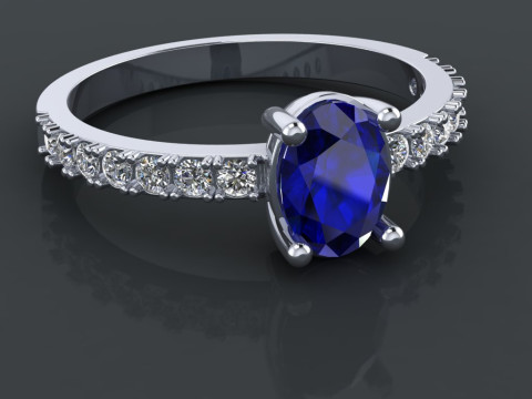 Engagement SOL ring -oval 07ct -ready to 3d print 3D 프린트 모델