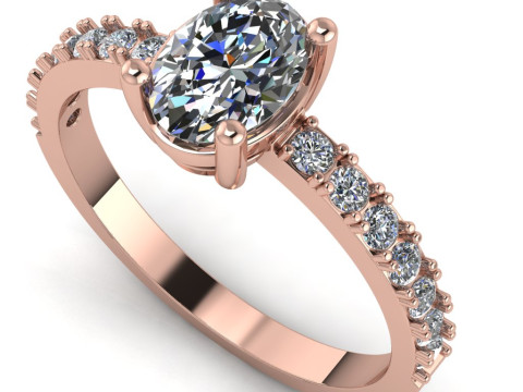 Engagement SOL ring -oval 07ct -ready to 3d print 3D 프린트 모델