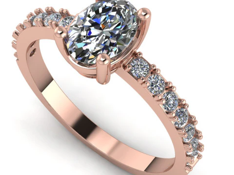 Engagement SOL ring -oval 07ct -ready to 3d print 3D Print Model