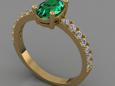 Engagement SOL ring -oval 07ct -ready to 3d print 3D 프린트 모델