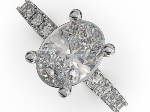 Engagement SOL ring -oval 07ct -ready to 3d print 3D 프린트 모델