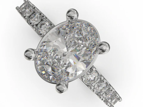Engagement SOL ring -oval 07ct -ready to 3d print 3D Print Model