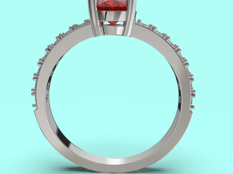 Engagement SOL ring -oval 07ct -ready to 3d print 3D 프린트 모델