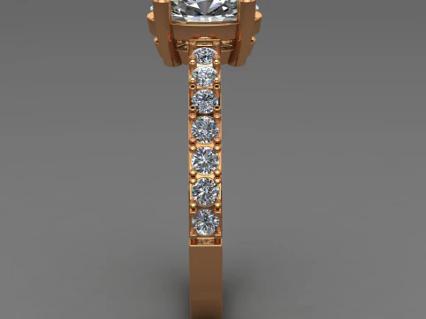Engagement SOL ring -oval 07ct -ready to 3d print 3D Print Model