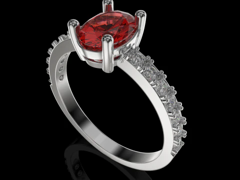 Engagement SOL ring -oval 07ct -ready to 3d print 3D Print Model