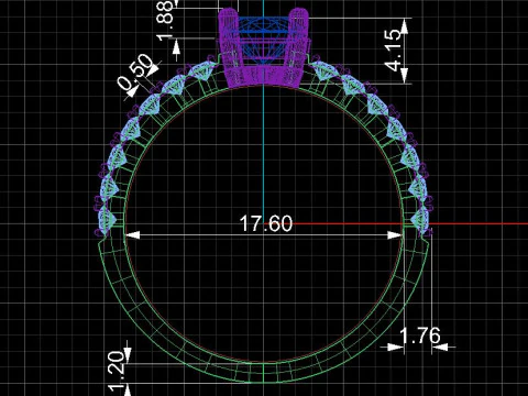 Engagement SOL ring -oval 07ct -ready to 3d print 3D Print Model