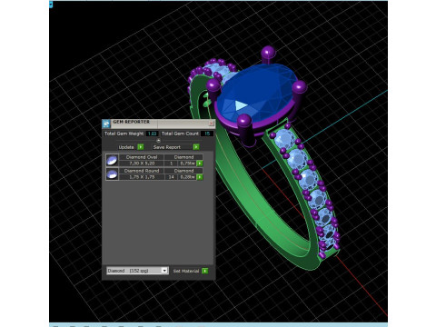 Engagement SOL ring -oval 07ct -ready to 3d print 3D 프린트 모델